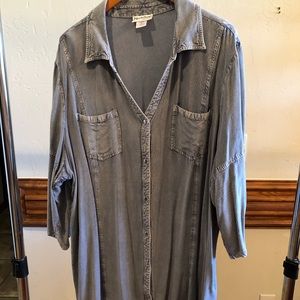 North Style denim tunic. 28” W & 34 1/2” L